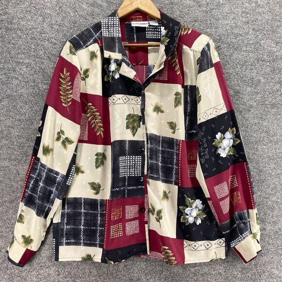 Alfred Dunner Tops - 5/$45 Alfred Dunner Shirt Women 14 White Plaid Button Up Long Sleeve